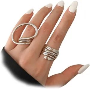 FUTIMELY Chunky Gold Thumb Rings for Women Silver Statement Joint Rings Open Knuckle Finger Rings Minimalist Jewelry Accessories