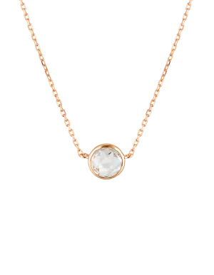 Georgini Lucent Necklace w/ White Topaz - Rose Gold