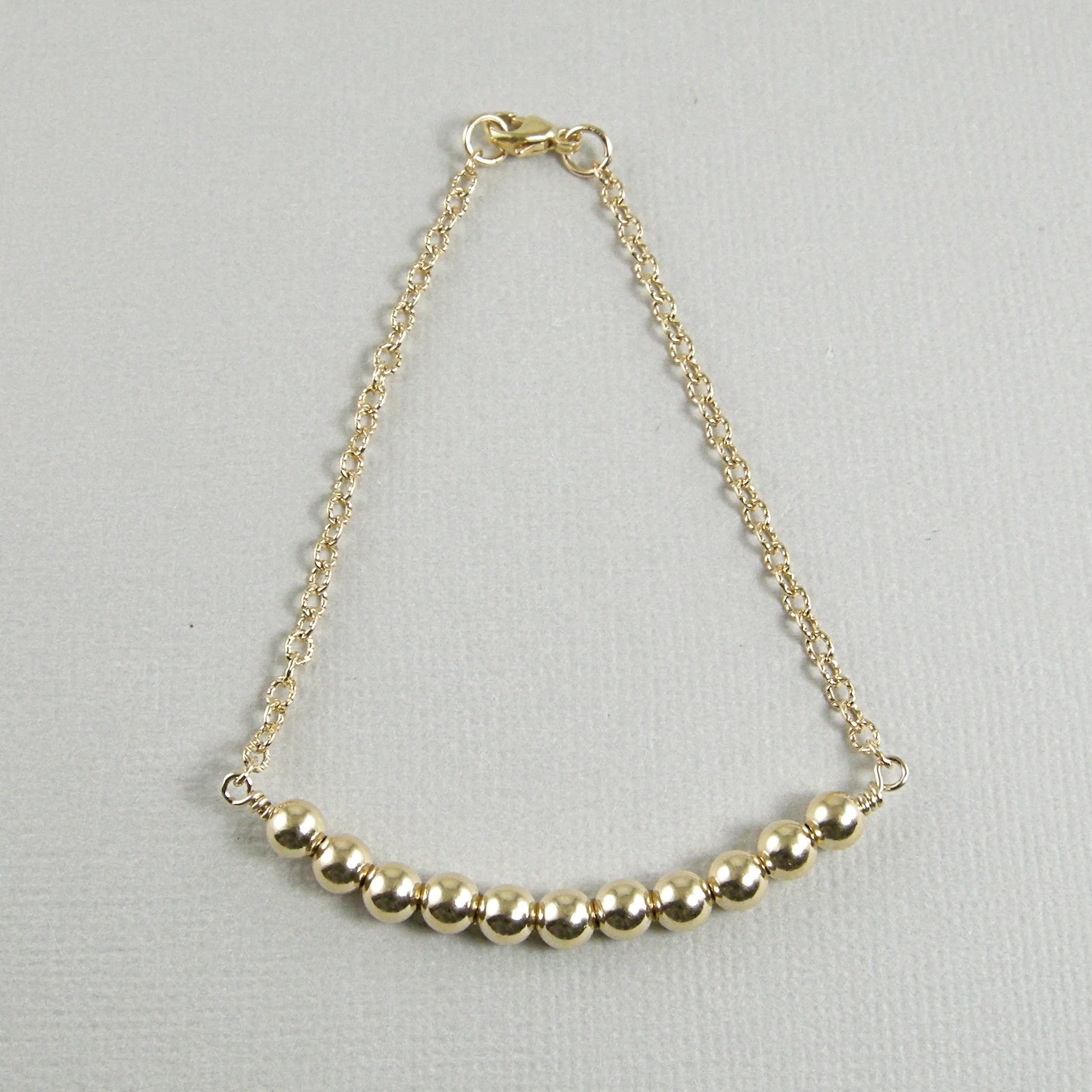 Gold Bead Anklet, Gold Ankle Bracelet
