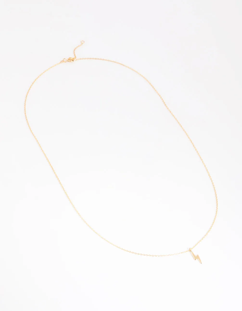 Gold Plated Sterling Silver Lightning Bolt Necklace