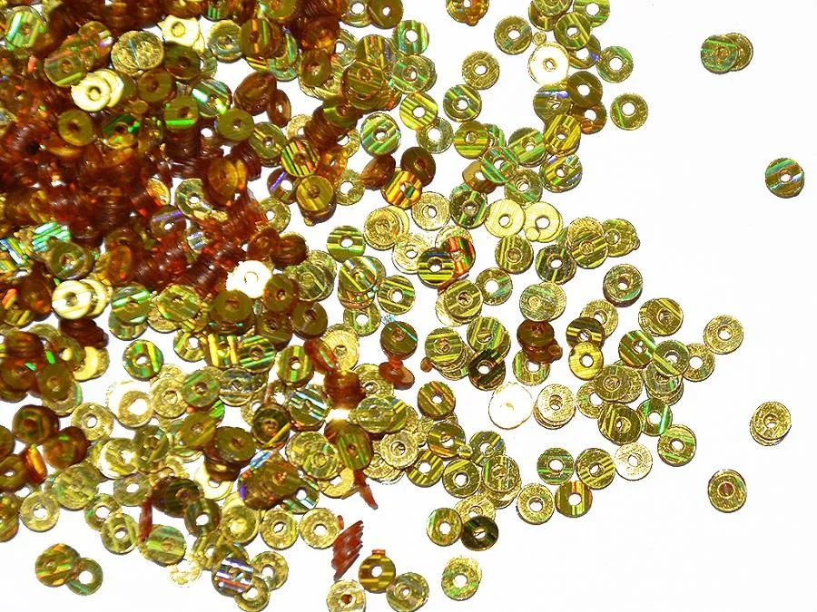 Golden Lustre Circular 2 Plastic Sequins(Wholesale)