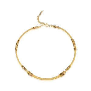 Goldtone Tibetan Rope Bangle Necklace