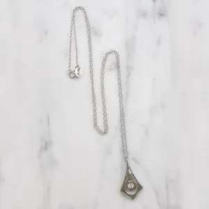 Graceful Deco Pendant with Diamond Dangle