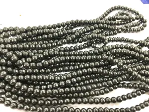 Gun Metal Gray Circular Glass Beads- 6 mm