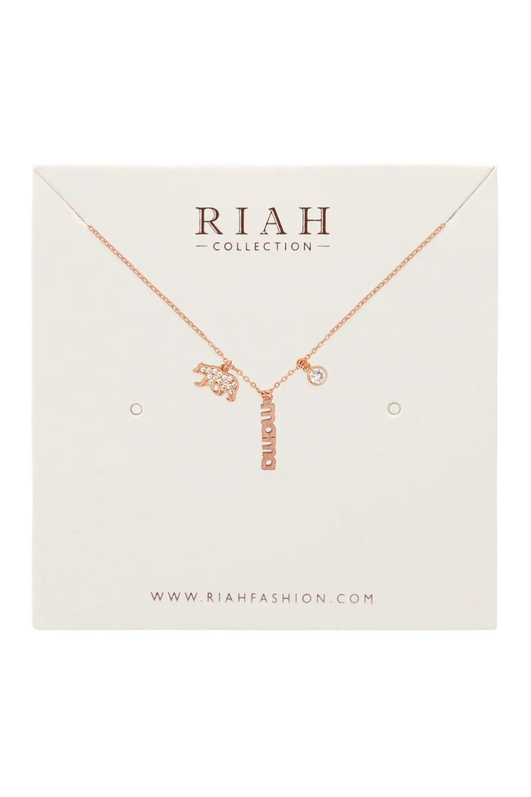 Hdnfn378 - Mama Bear Zirconia Necklace