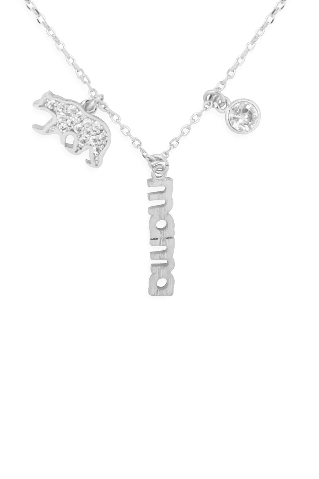 Hdnfn378 - Mama Bear Zirconia Necklace