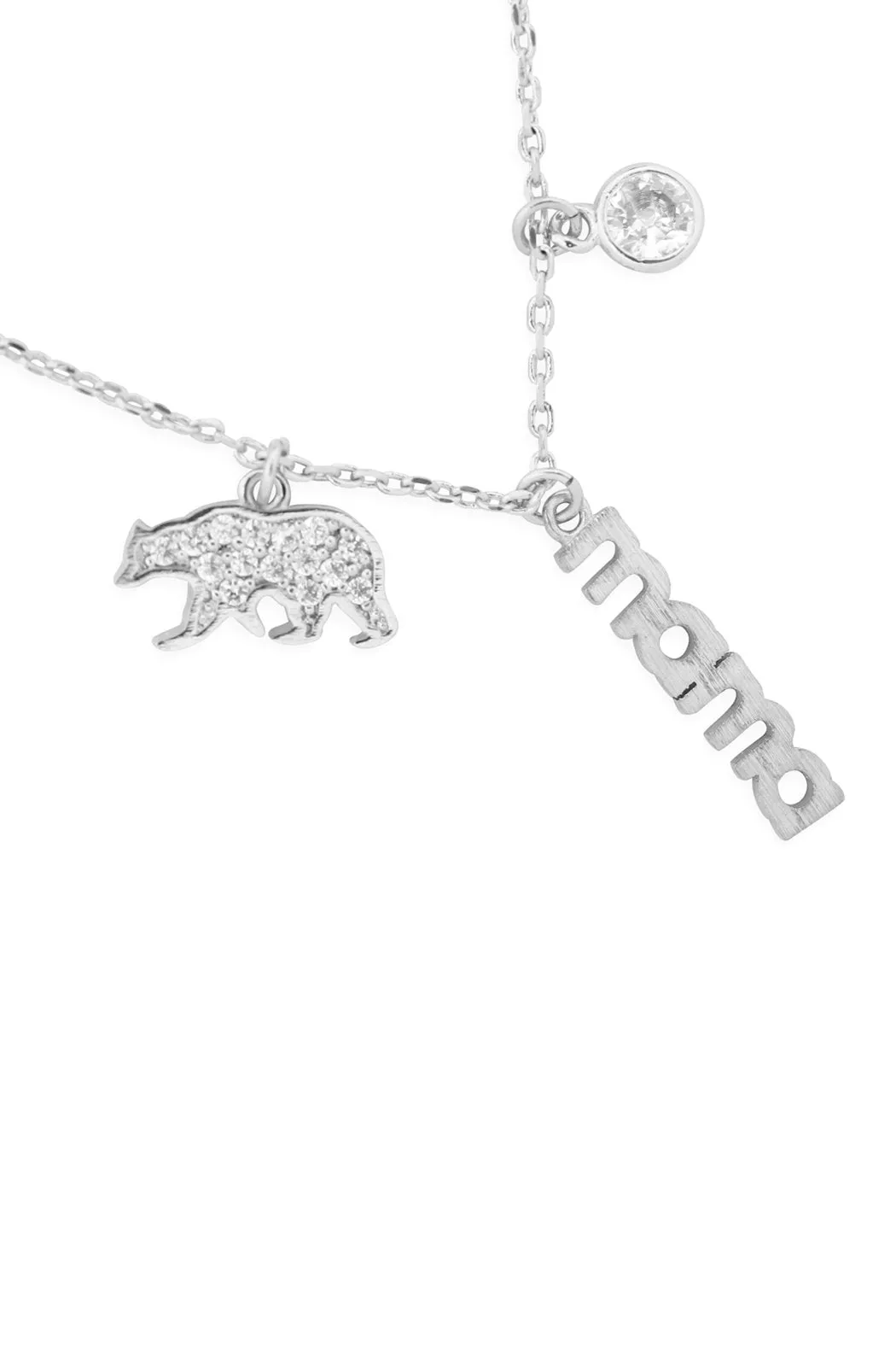 Hdnfn378 - Mama Bear Zirconia Necklace