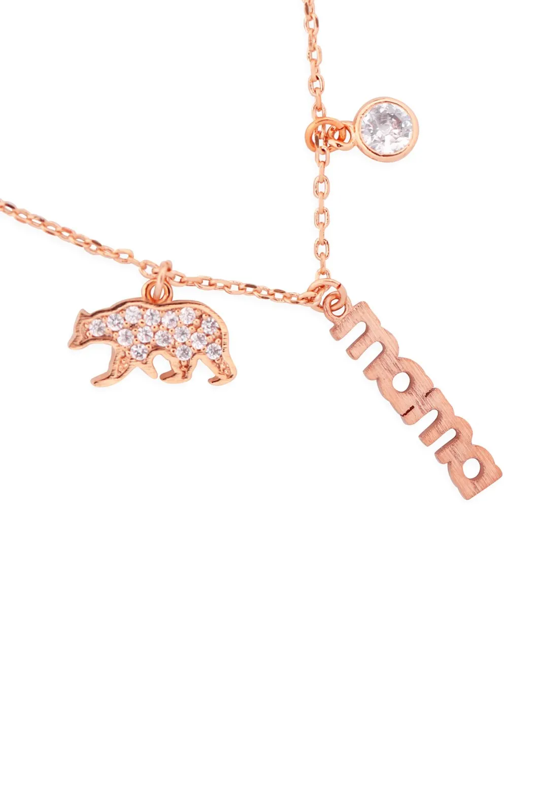 Hdnfn378 - Mama Bear Zirconia Necklace