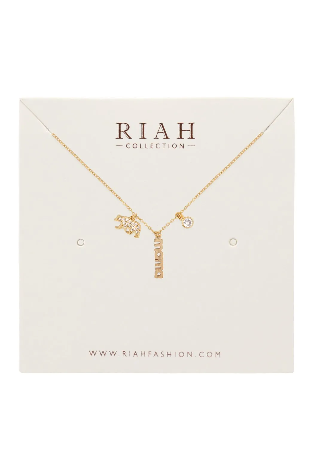 Hdnfn378 - Mama Bear Zirconia Necklace