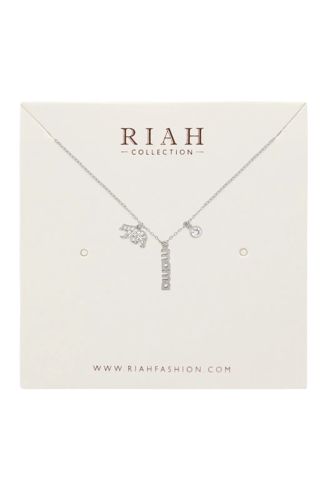 Hdnfn378 - Mama Bear Zirconia Necklace
