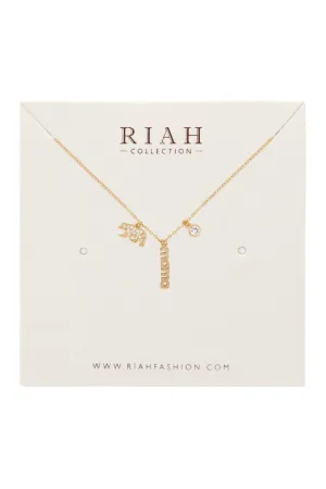 Hdnfn378 - Mama Bear Zirconia Necklace