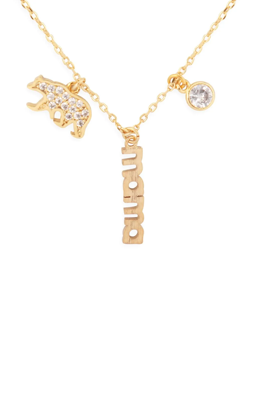 Hdnfn378 - Mama Bear Zirconia Necklace