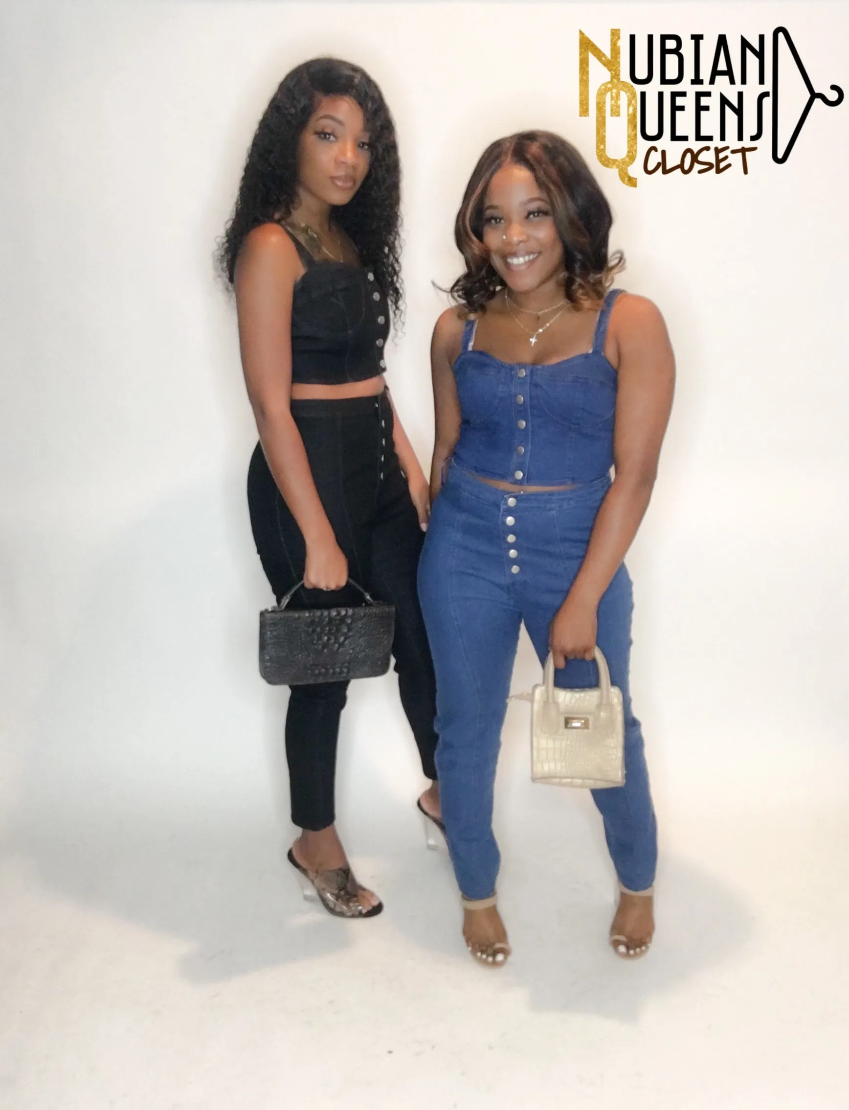 High waisted jean set