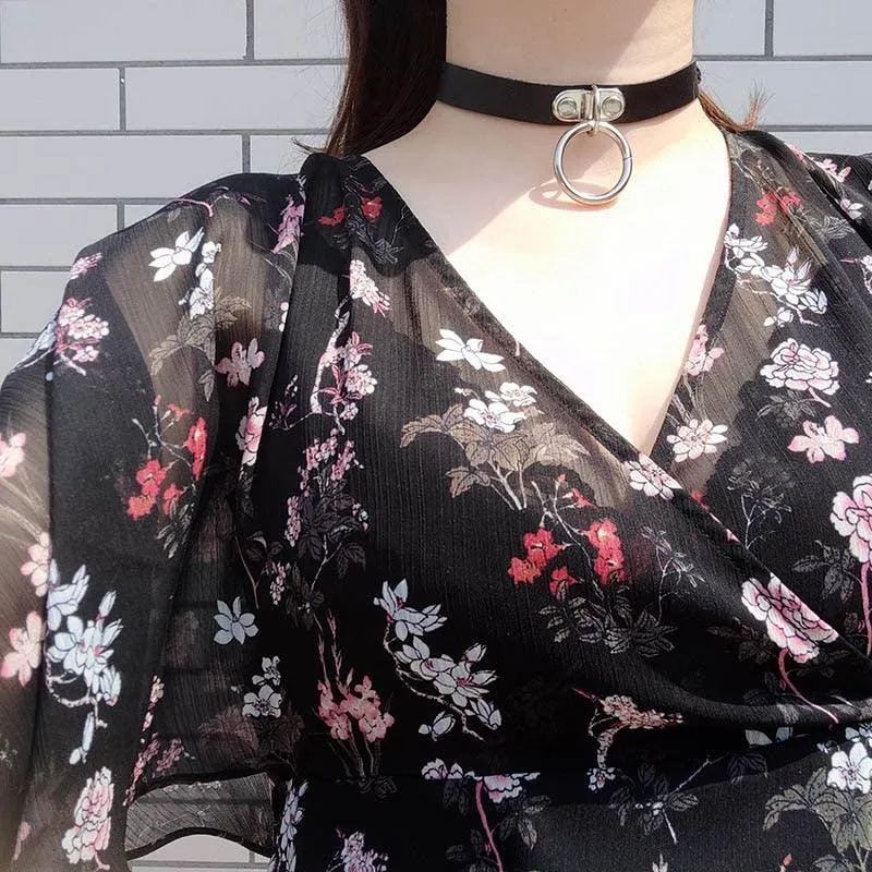 Hot Punk Harajuku Collar Choker Necklace Kit head PU Leather Choker Punk Goth  Handmade Neck Bracelet animal Jewelry wholesale
