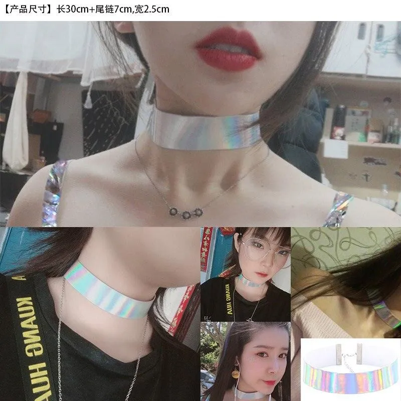 Hot Punk Harajuku Collar Choker Necklace Kit head PU Leather Choker Punk Goth  Handmade Neck Bracelet animal Jewelry wholesale