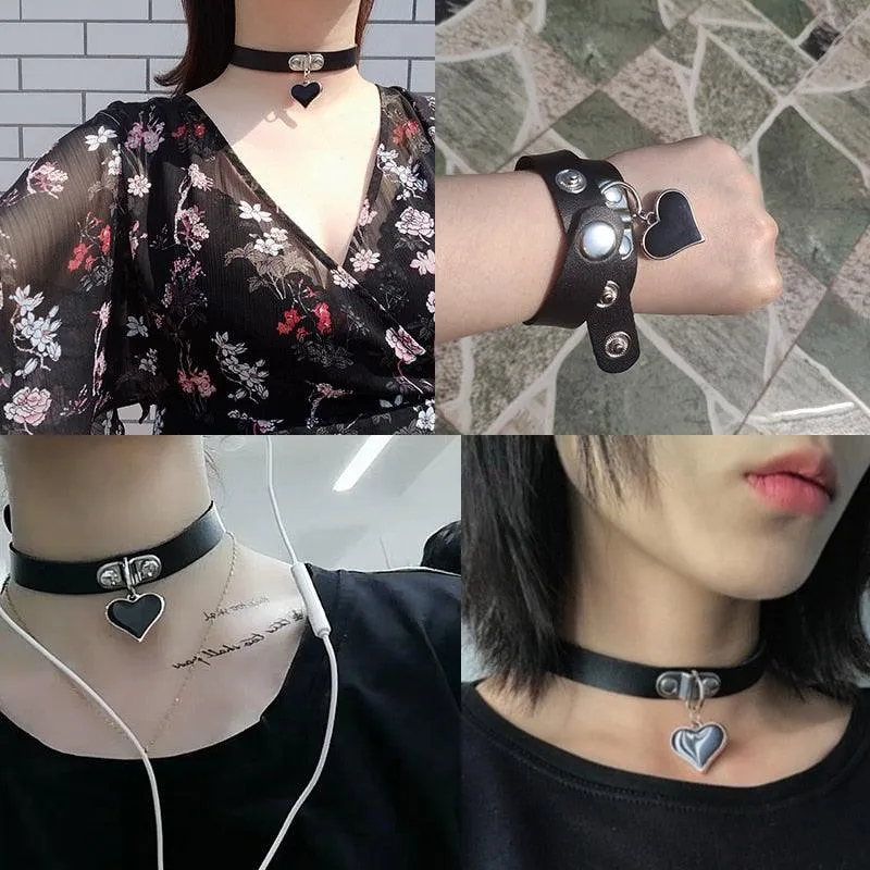 Hot Punk Harajuku Collar Choker Necklace Kit head PU Leather Choker Punk Goth  Handmade Neck Bracelet animal Jewelry wholesale