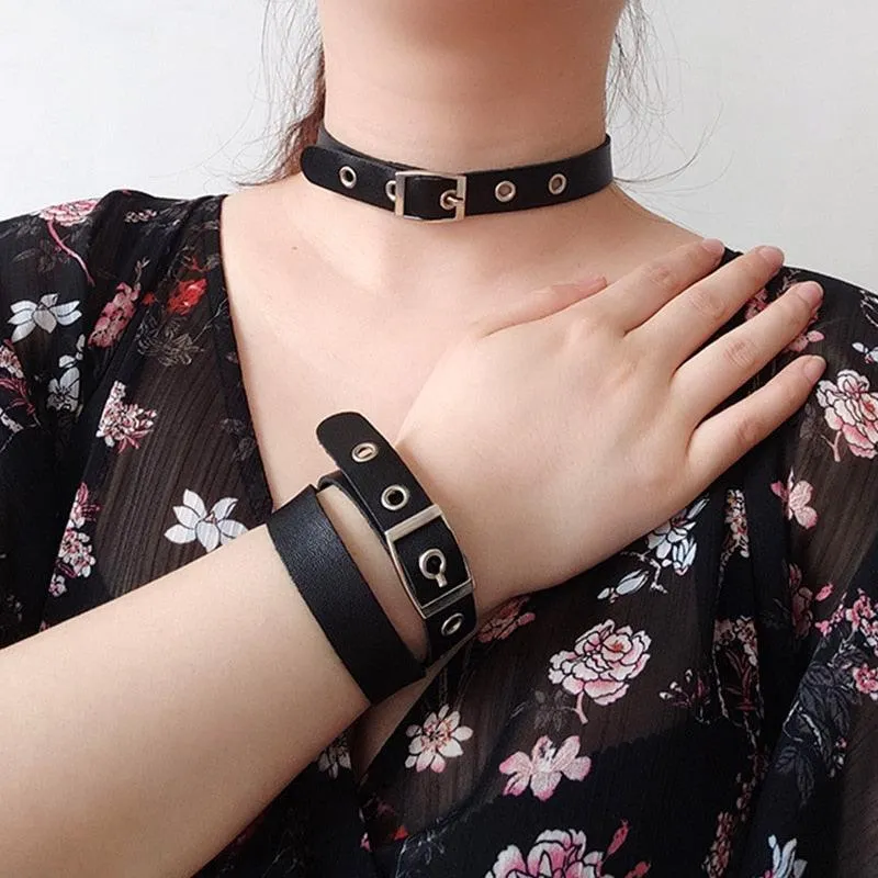 Hot Punk Harajuku Collar Choker Necklace Kit head PU Leather Choker Punk Goth  Handmade Neck Bracelet animal Jewelry wholesale