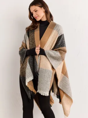 Jacob Ash Brushed Plaid Ruana - Brands We Love