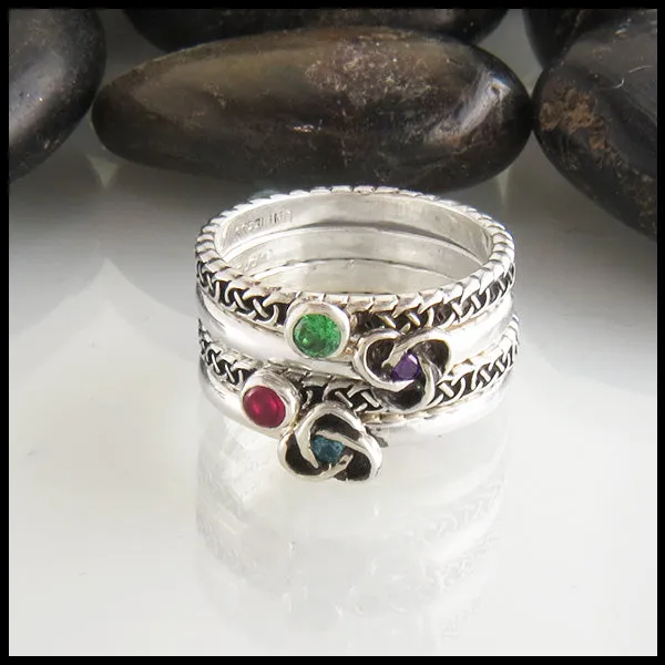 Josephine's Knot Birthstone Stacking Ring