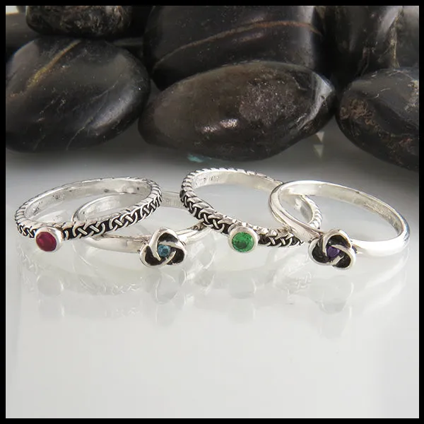 Josephine's Knot Birthstone Stacking Ring