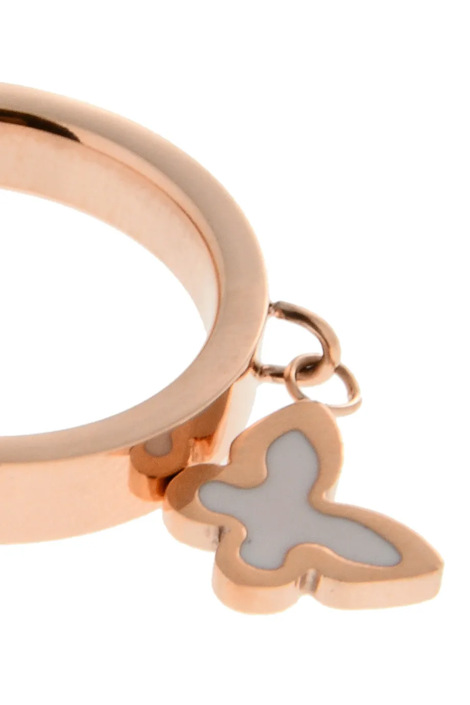 JUNIPER White Butterfly Ring