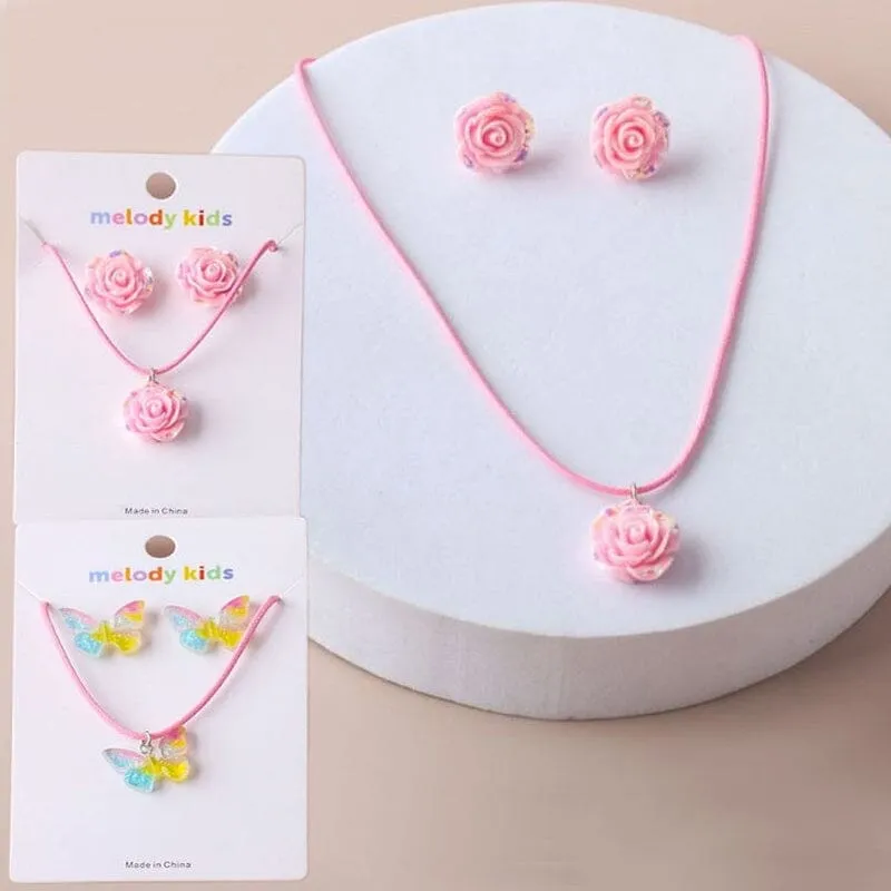 Kid's Garden Necklace Earring Set 0079 (12 units)
