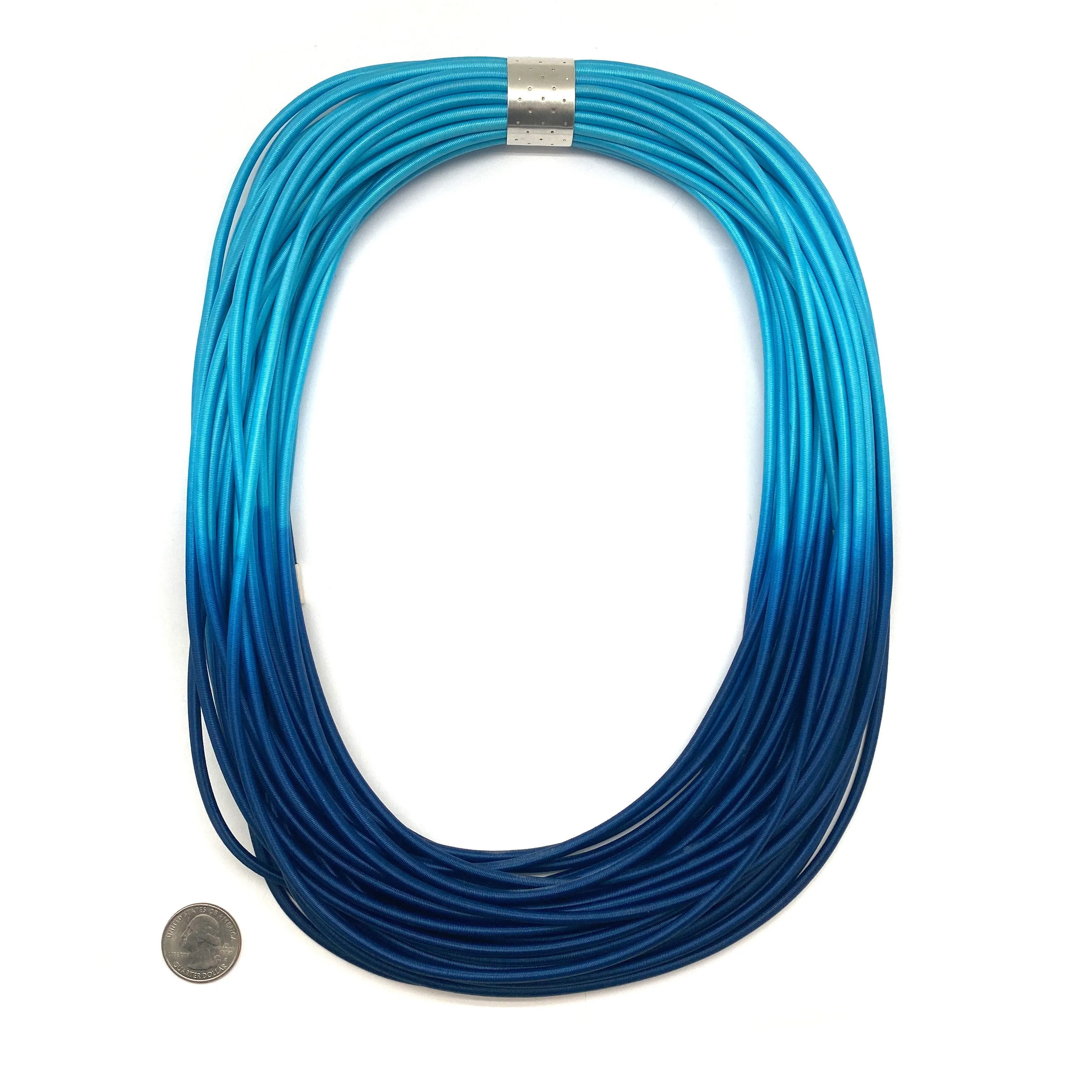 Layered Blue Elastic Necklace