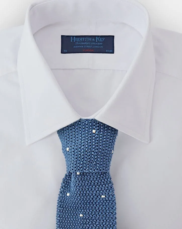 Lazurite & White Spot Knitted Silk Tie