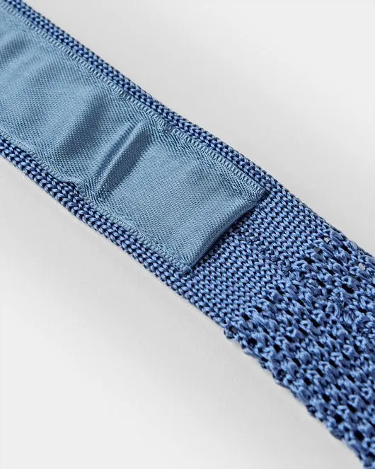 Lazurite & White Spot Knitted Silk Tie