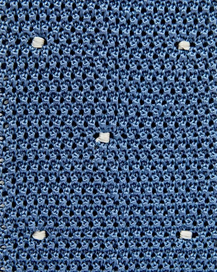 Lazurite & White Spot Knitted Silk Tie