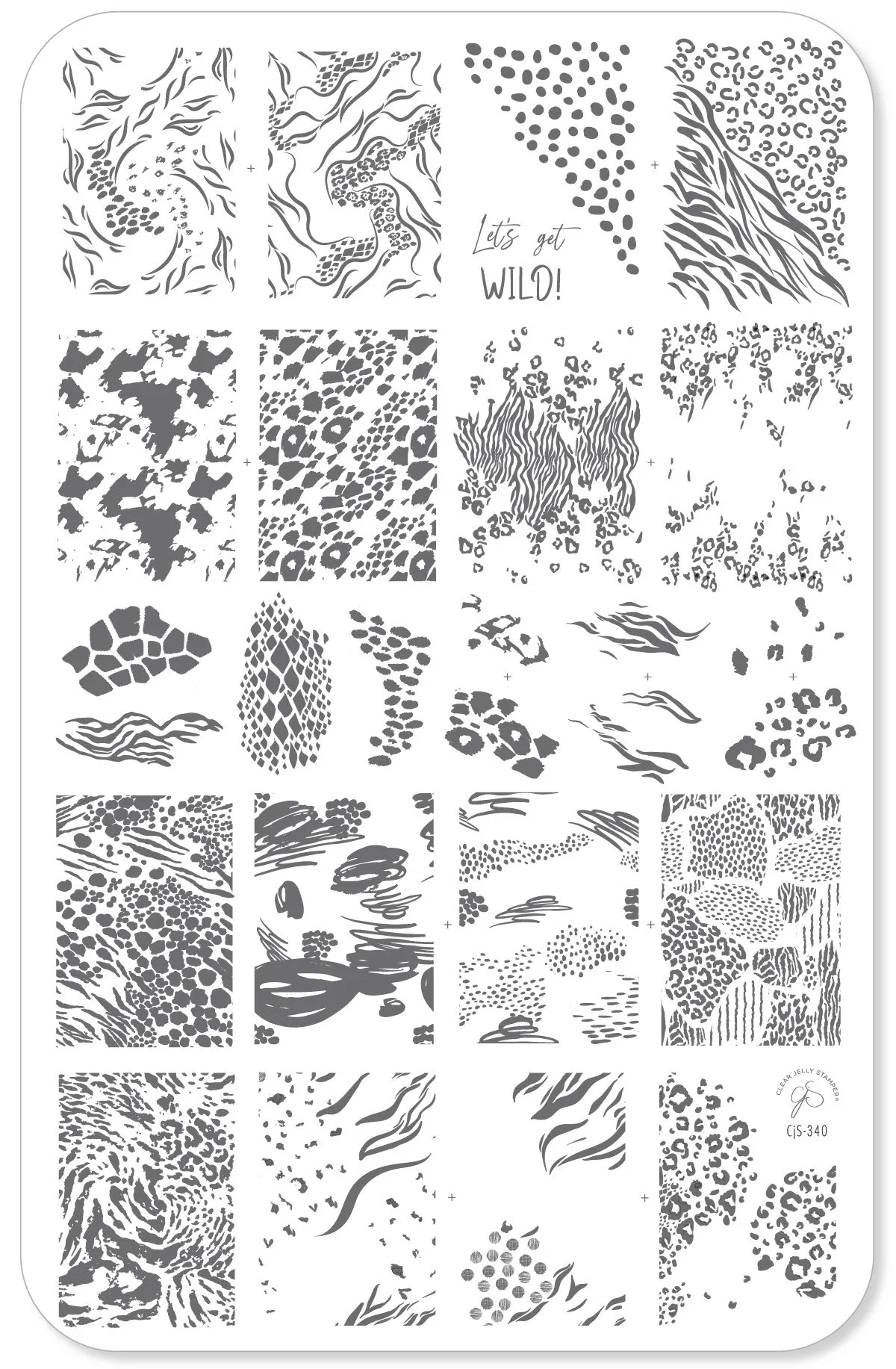 Let's Get Wild! (CJS-340) Steel Nail Art Layered Stamping Plate