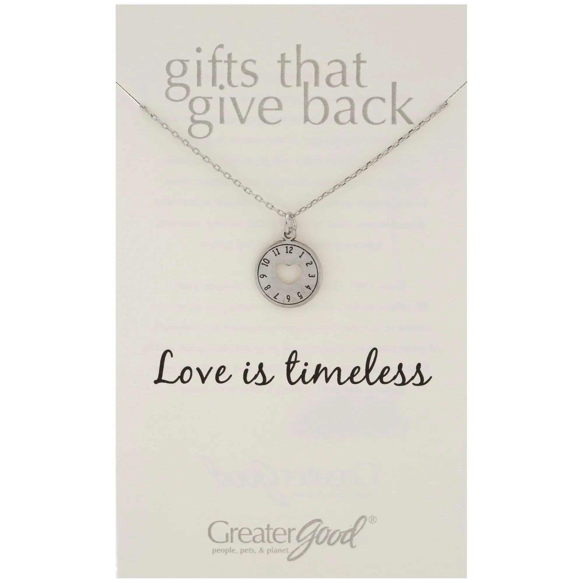 Love is Timeless Pewter Necklace