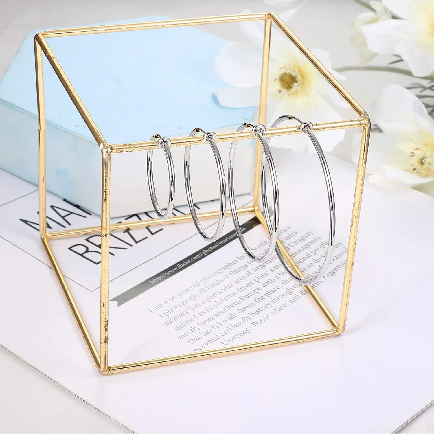 LOYALLOOK 4 Pairs Stainless Steel Clip On Hoop Earrings for Women Fake Hoop Earrings Spring Hoop Earrings For Non-Pierced Ears