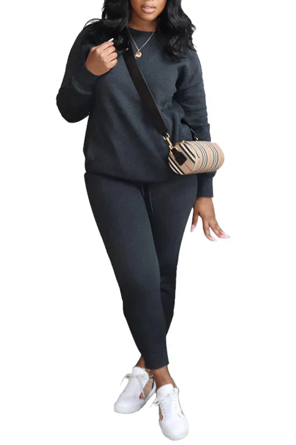 MB FASHION COZY FLEECE LONG SLEEVE JOGGER SET 8146R XXL