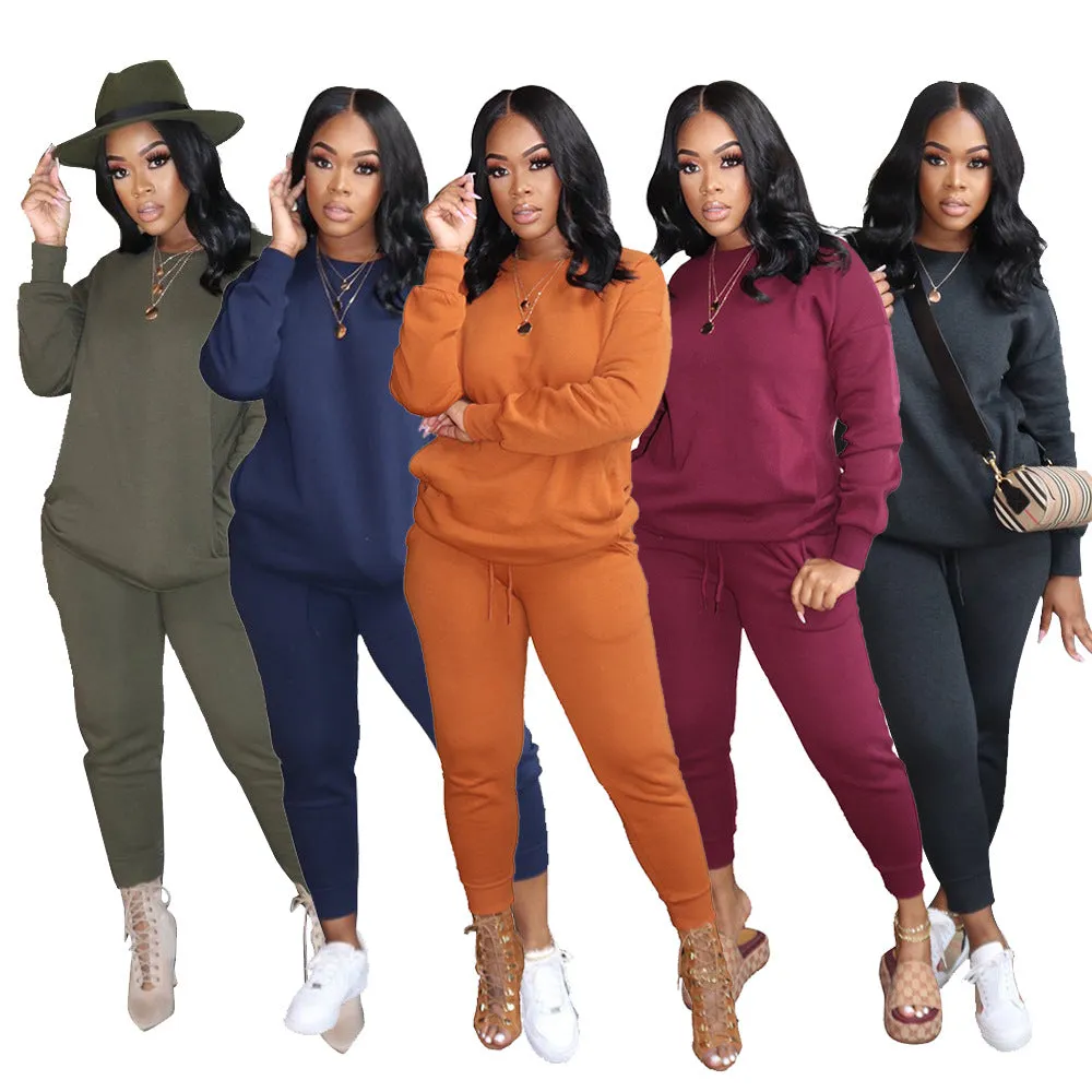 MB FASHION COZY FLEECE LONG SLEEVE JOGGER SET 8146R XXL