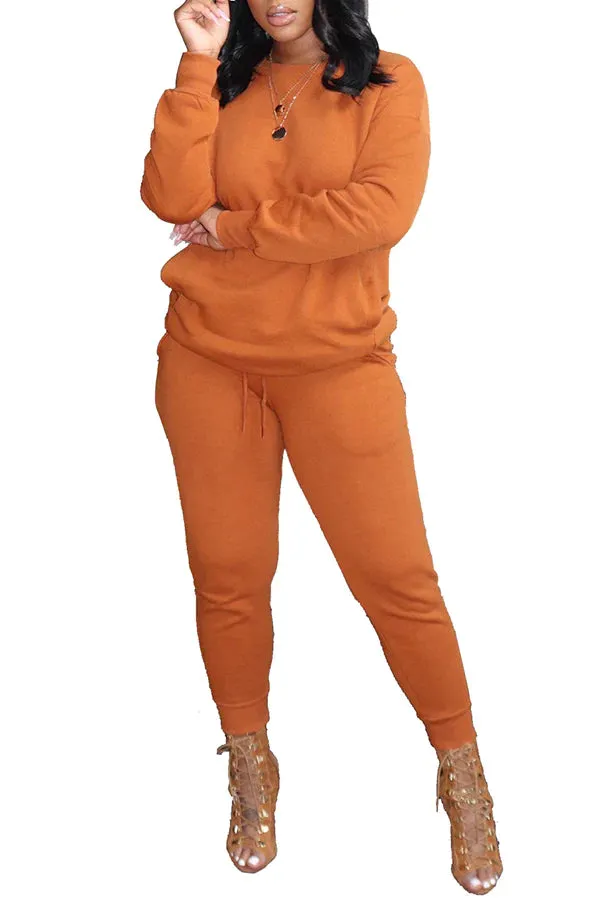 MB FASHION COZY FLEECE LONG SLEEVE JOGGER SET 8146R XXL