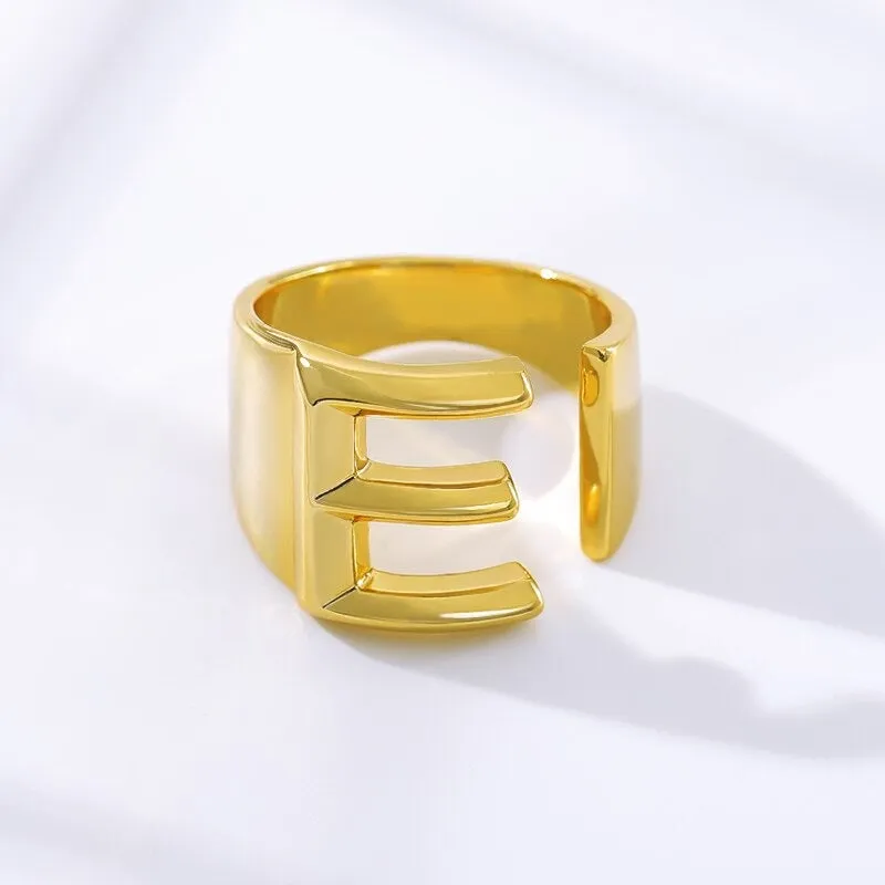 Meaningful Personalized A-Z Initial Letter Adjustable Rings