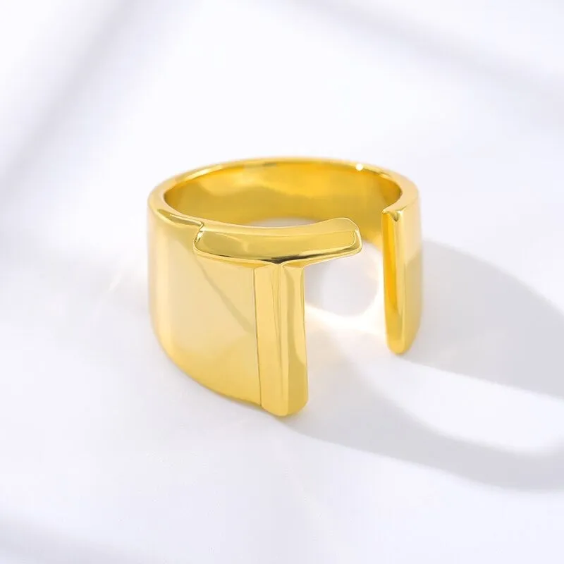 Meaningful Personalized A-Z Initial Letter Adjustable Rings