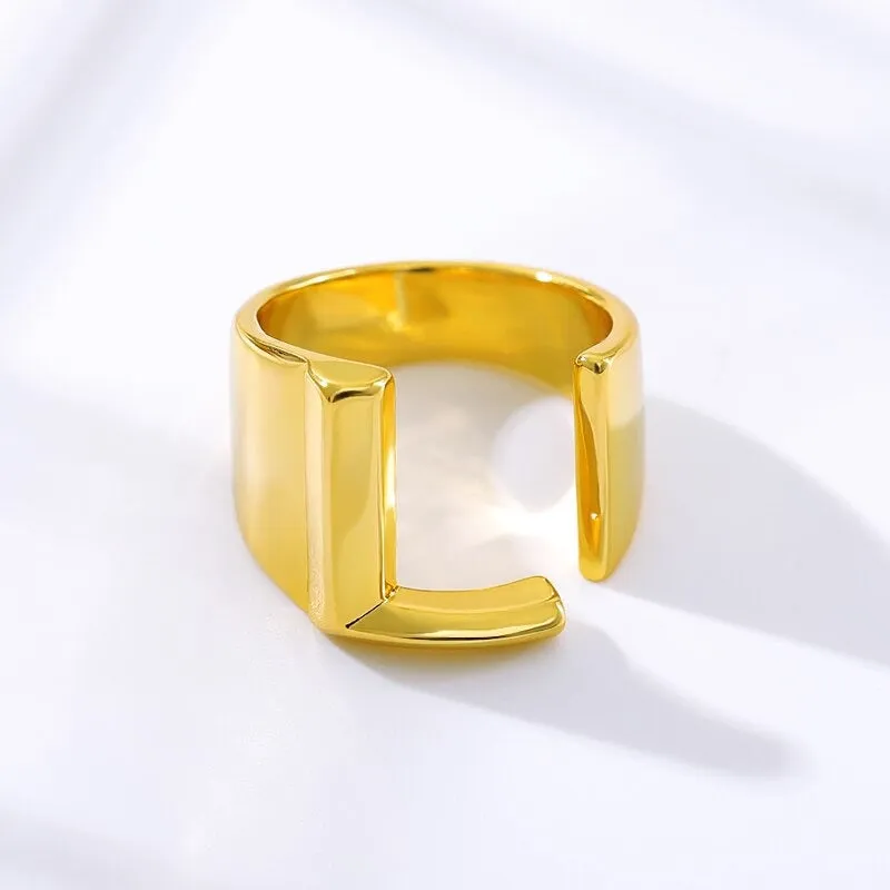 Meaningful Personalized A-Z Initial Letter Adjustable Rings