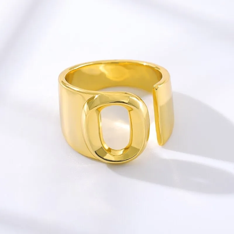 Meaningful Personalized A-Z Initial Letter Adjustable Rings