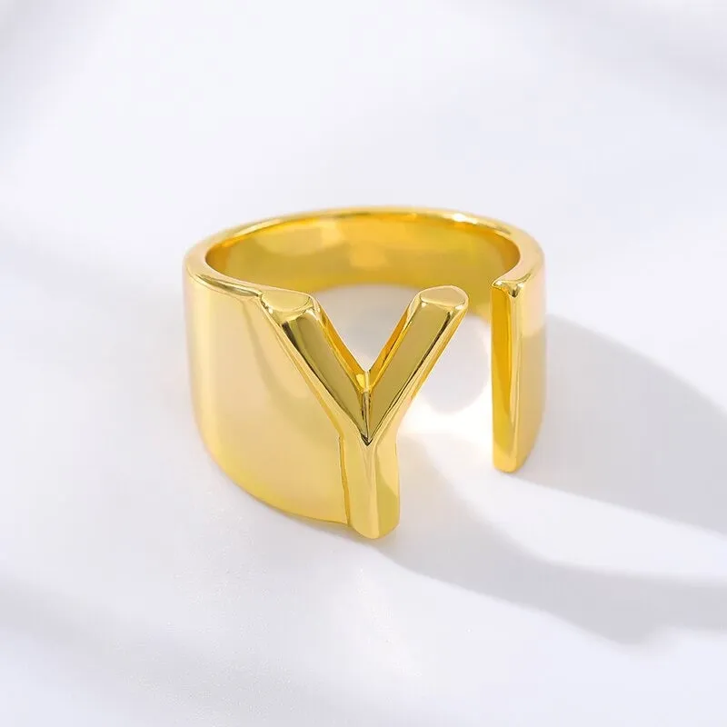 Meaningful Personalized A-Z Initial Letter Adjustable Rings