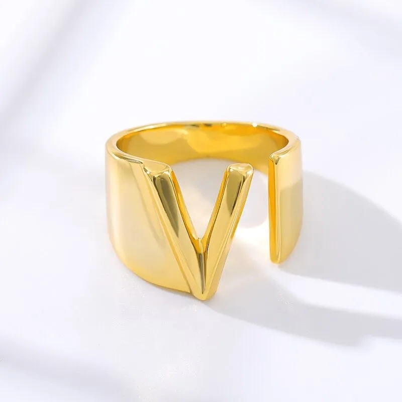 Meaningful Personalized A-Z Initial Letter Adjustable Rings
