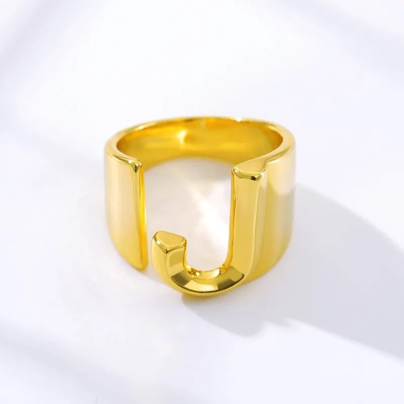 Meaningful Personalized A-Z Initial Letter Adjustable Rings