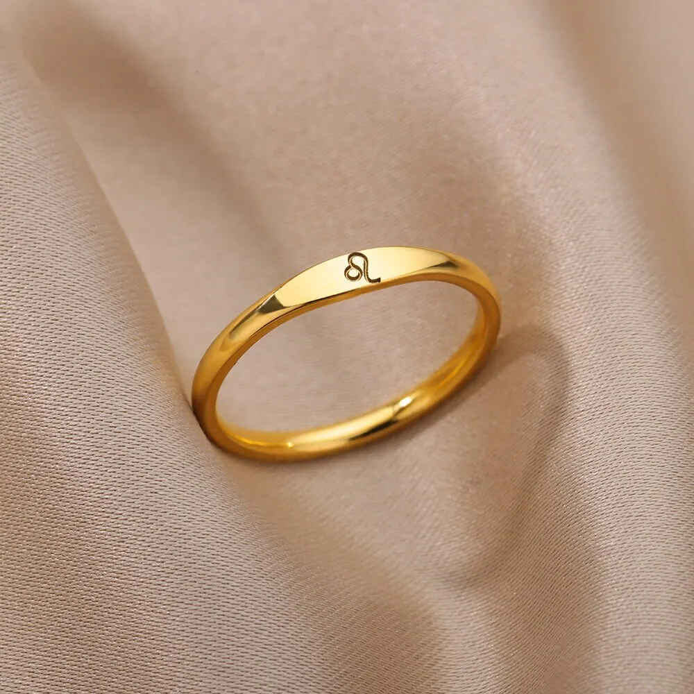 Minimalist Zodiac Stacking Band