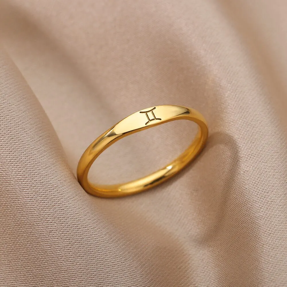 Minimalist Zodiac Stacking Band