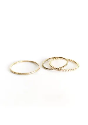 Moon Pi Gold Fill Pebble Stacking Ring
