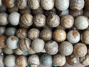Mud Brown Circular Semi Precious Agate Stones