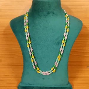 MULTICOLOUR MONALISA BEADS 2 LAYERED NECKLACE