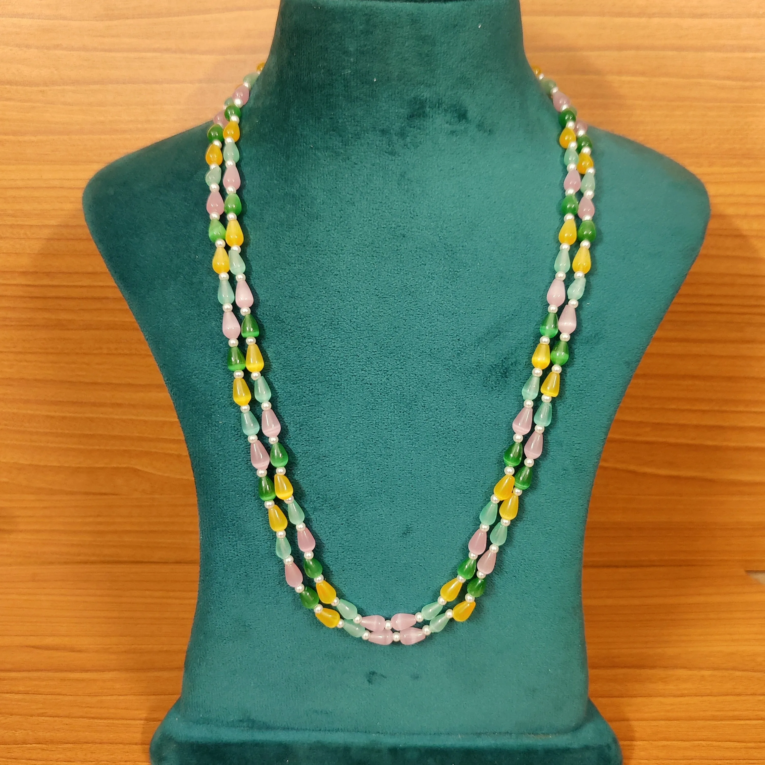 MULTICOLOUR MONALISA BEADS 2 LAYERED NECKLACE