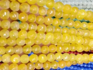 Mustard Yellow Circular Agate Stones